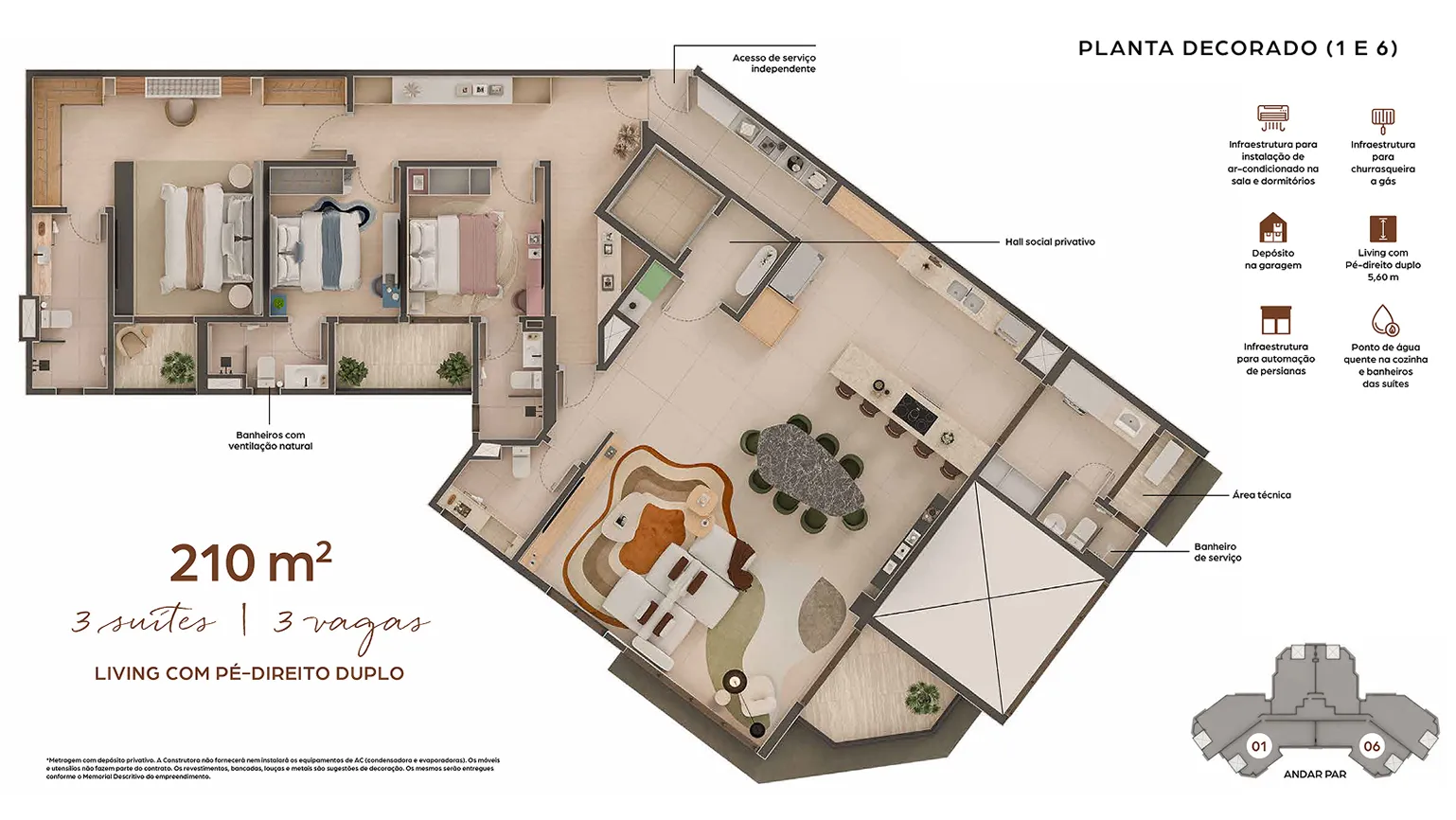 Planta Planta Decorado (1 e 6) — 210 m²